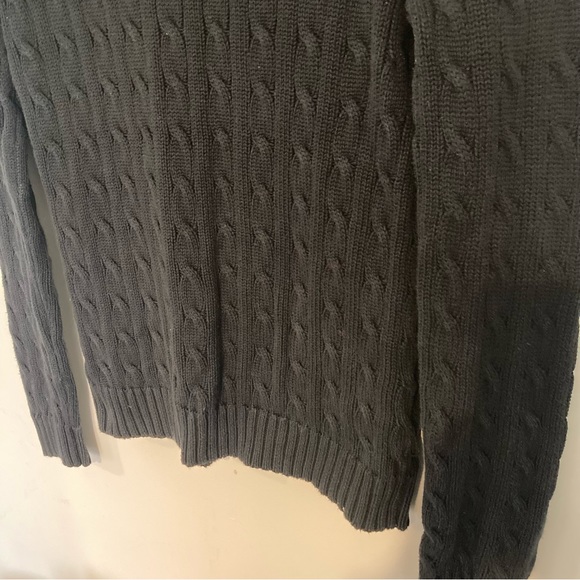 Women’s Ralph Lauren Cable Knit Jumper Black Size Medium - Picture 3 of 9